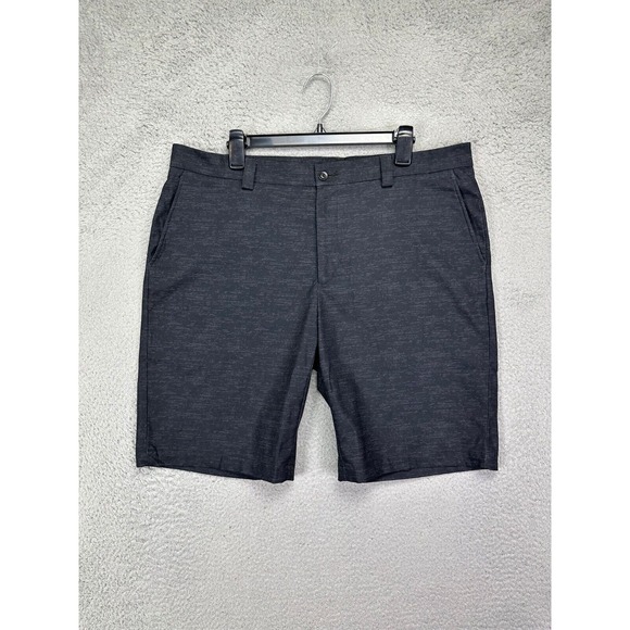Slazenger Shorts Mens 38 Black Chino Golf Flat Front‎ Pockets Stretch Athletic